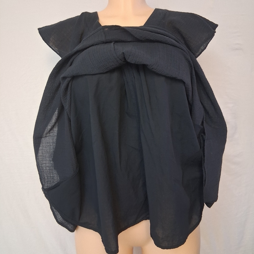 COS Black V-Neck Ruffle Blouse - Picture 11 of 17